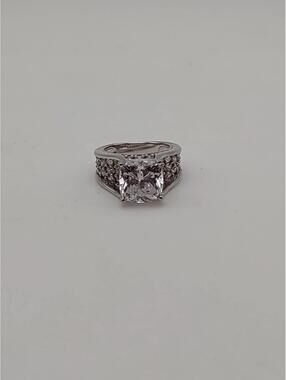 JTX Bella Luce Rhodium Over 925 CZ Cocktail Ring Sz 5